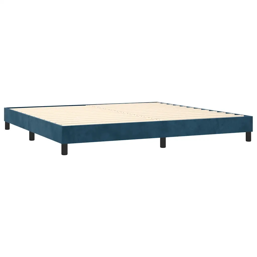 Giroletto a Molle con Materasso Blu Scuro 200x200 cm in Velluto 3130863