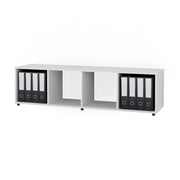 Vicco Scaffale Bianco 142.5 x 36.2 cm con 2 scatole pieghevoli opt.3