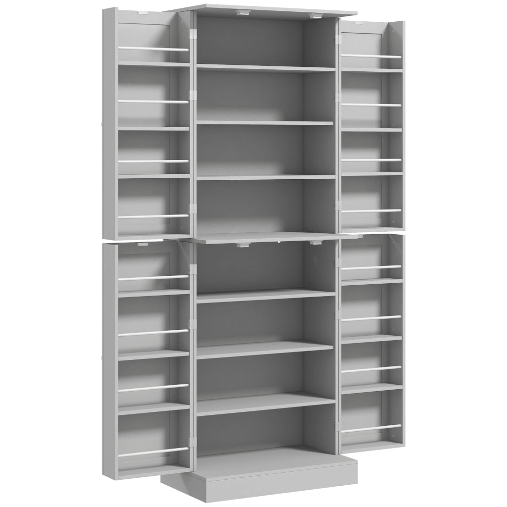 Armoire de Cuisine Buffet Cuisine Moderne 60 x 35 x 166 cm Gris