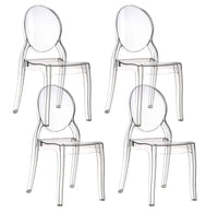 Set 4 Sedie Impilabili 47x90x50 cm in Policarbonato Glass Trasparente