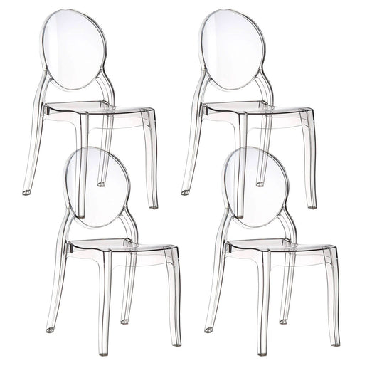 Set 4 Sedie Impilabili 47x90x50 cm in Policarbonato Glass Trasparente