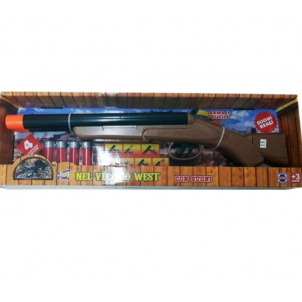 Trade Shop - Pistola Fucile Cartucce Vecchio West Scheriffo Cowboy Suoni Arma Gioco Bambini -