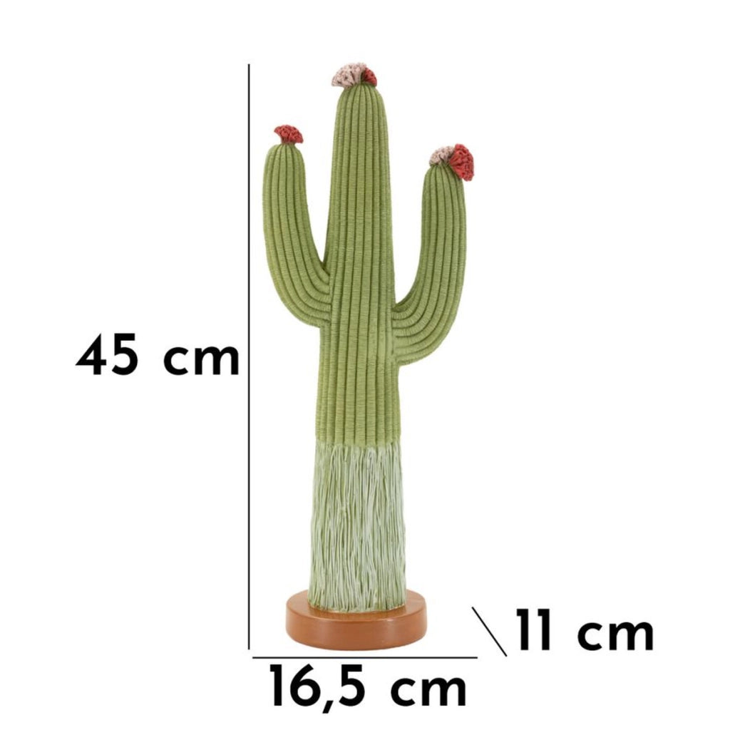 Scultura Cactus, Multicolore, Poliresina, 16,5x11x45 cm