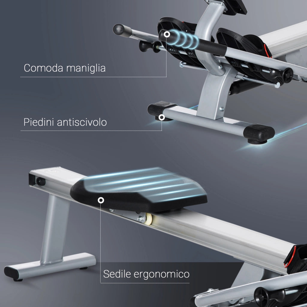 Vogatore a 12 Resistenze con Monitor ¨C zephmum ¨C Struttura in Alluminio e Acciaio 160x61x50