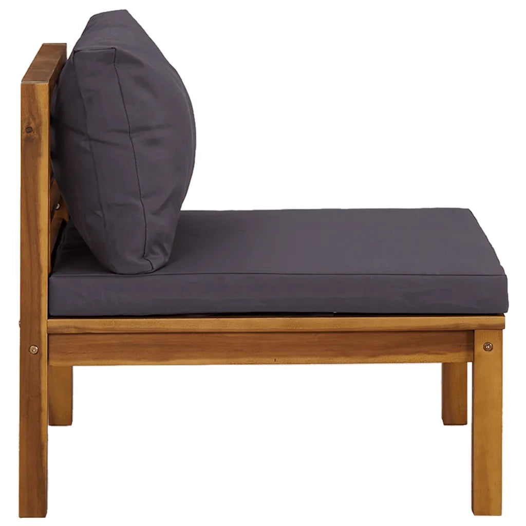 Set Divani da Giardino 2 pz con Cuscini Grigio Scuro in Acacia CFW8813854