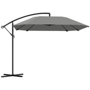 Ombrellone da Giardino Inclinabile 3m ¨C zephmum ¨C Grigio Fondo Base Manovella