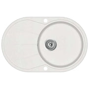Lavello da cucina vasca singola 78 x 50 cm ovale granito bianco 02_0002352