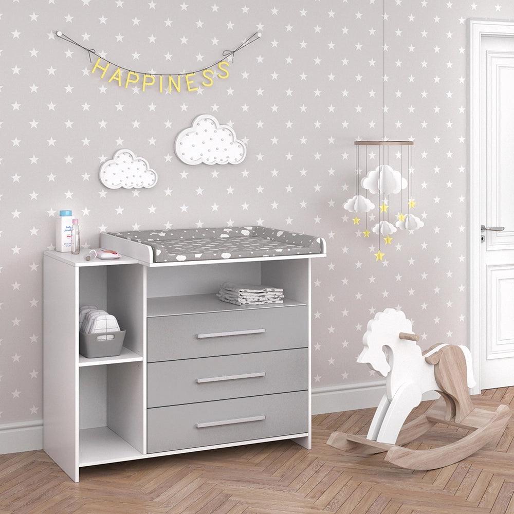 Vicco Fasciatoio Bianco/Grigio 113 x 100 cm