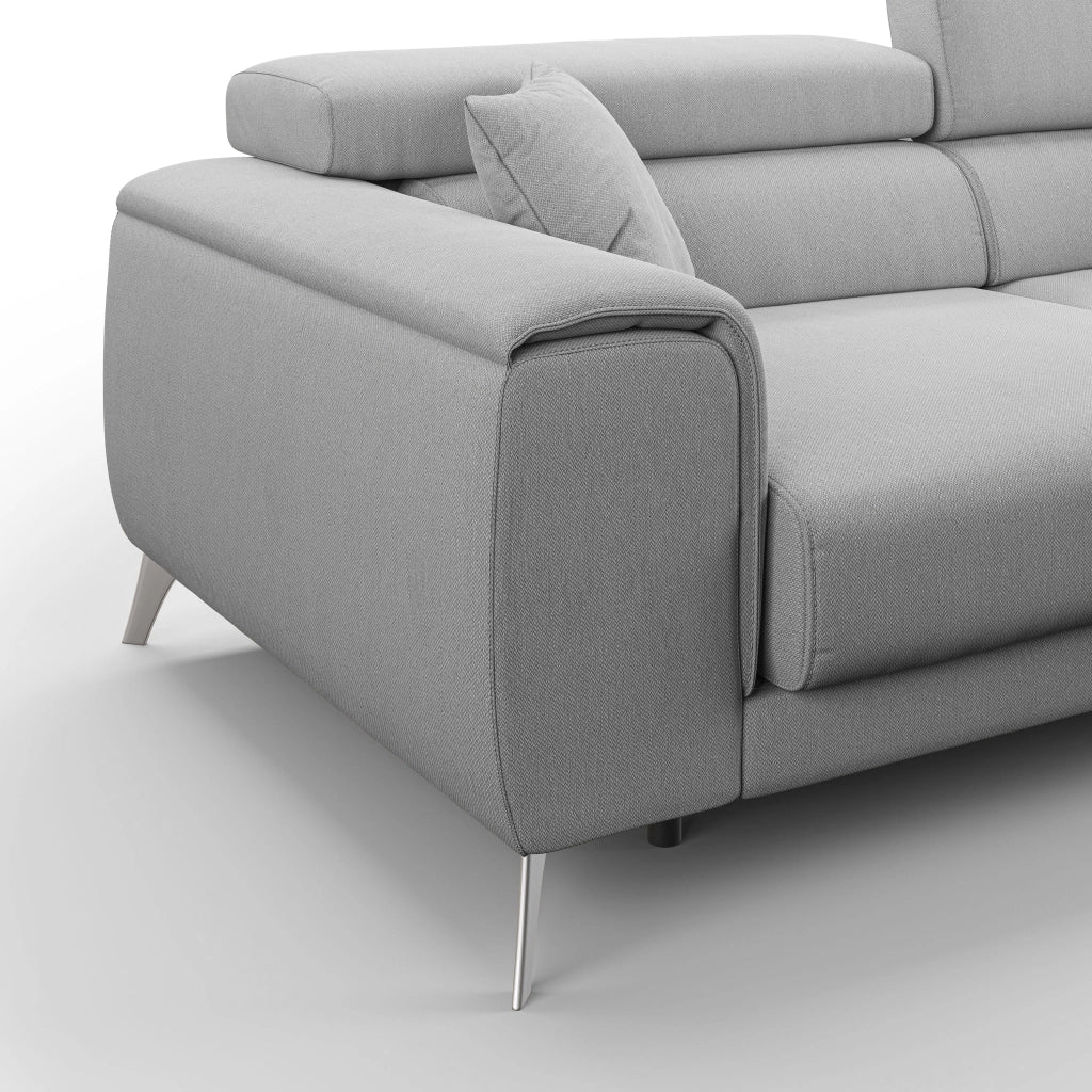 Fusion Divano con sedute allungabili in tessuto smacchiabile T05 185 cm grigio