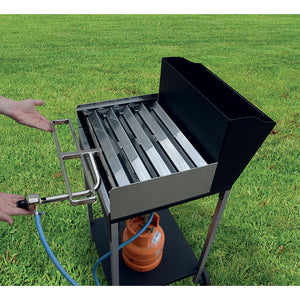 Barbecue Multiuso Legna Carbonella Gas Griglia in Acciaio Famur BK 8 Eco Gas