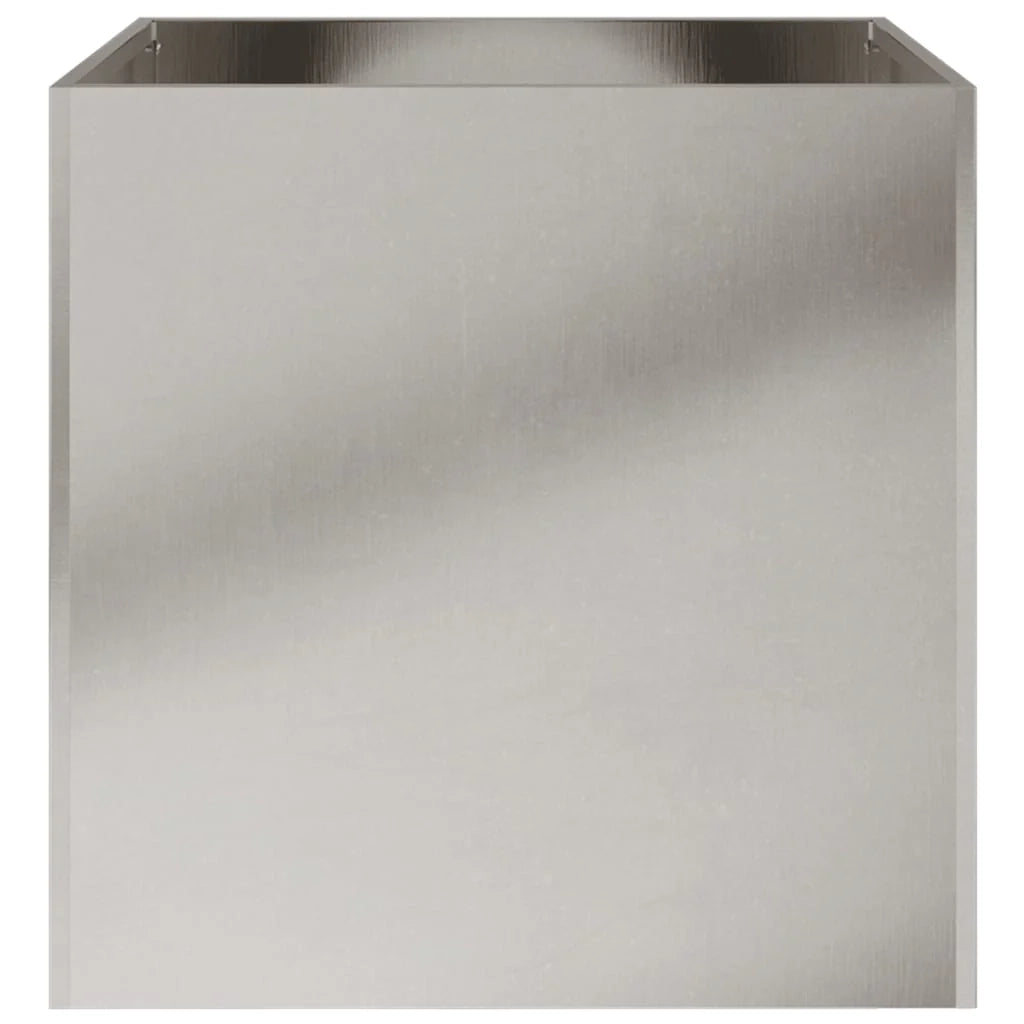 Vaso per fioriera aiuola rialzata piante fiori giardino terrazze set da 2 argento 42 x 40 x 39 cm acciaio inossidabile Argento 02_0039012