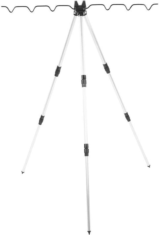 Supporto per pesca al mare in lega di alluminio - Sostegno per pesci di fondo - Antiscivolo - Regolabile - Leggero - Altezza aperta 124cm - Stendardo per pesca