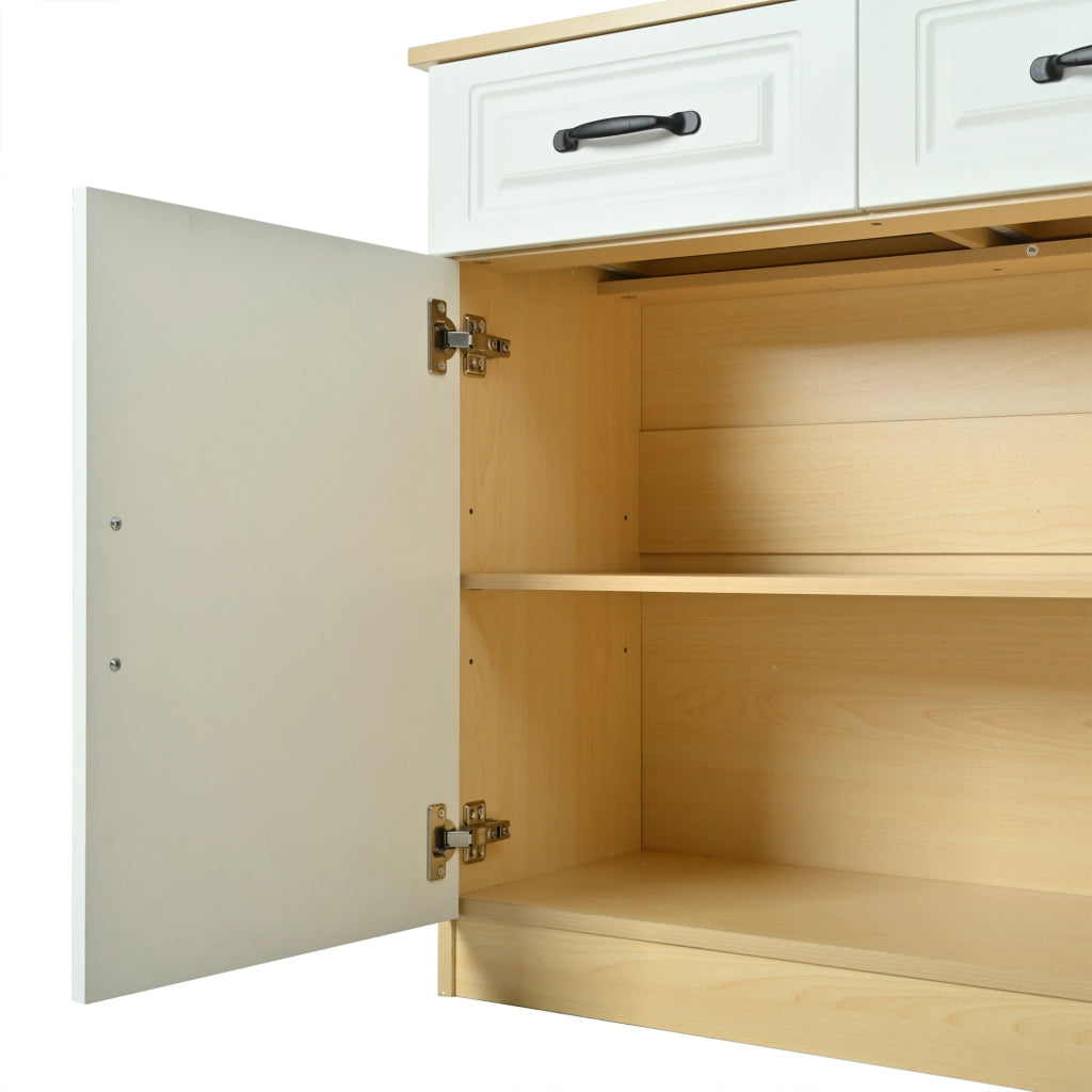 MADIA multifunzione 160x35x80 cm MDF Bianca e color legno naturale