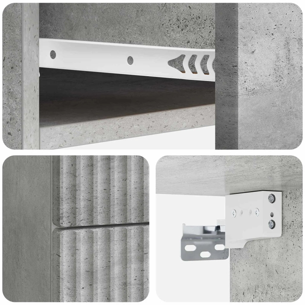 Mobiletto da notte a muro con cassetto 2 pcs Grigio Cemento 898982