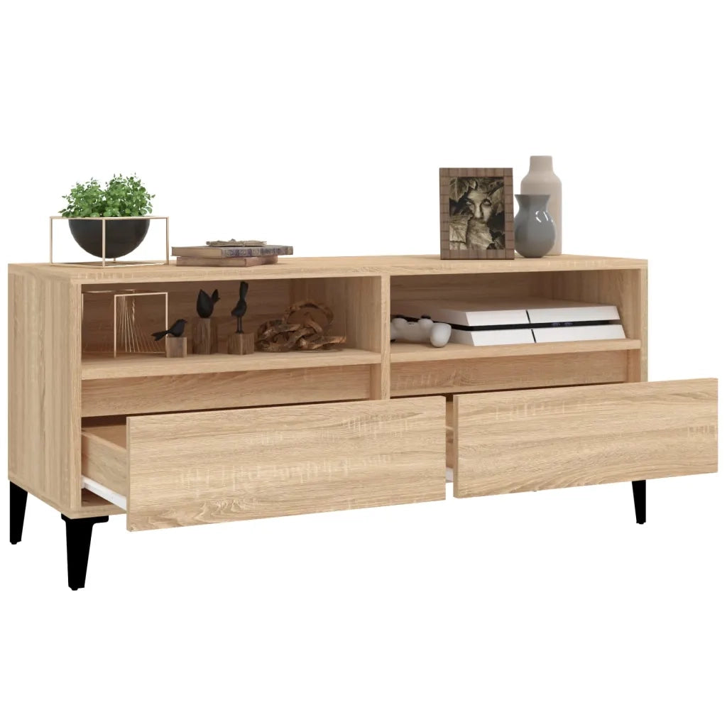 vidaXL Mobile TV Rovere Sonoma 100x34,5x44,5 cm in Legno Multistrato
