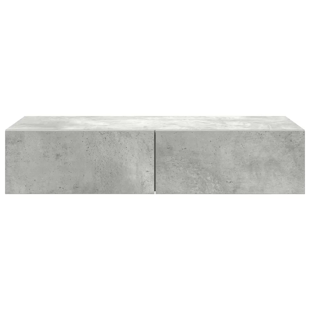Scaffale a Parete con Cassetti Grigio 80x33x17 cm in Truciolato