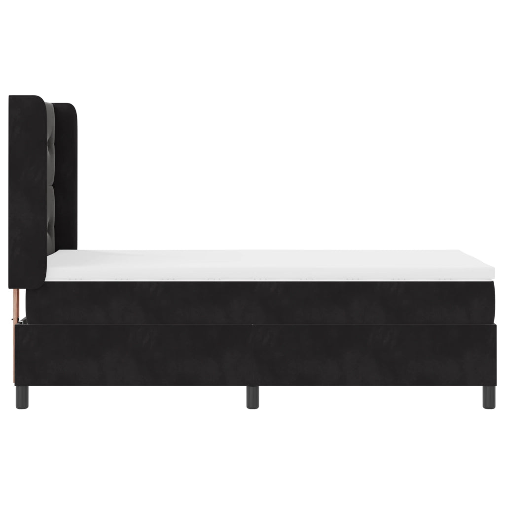 Letto con sommier con materasso e LED Nero 90x190 cm Velluto