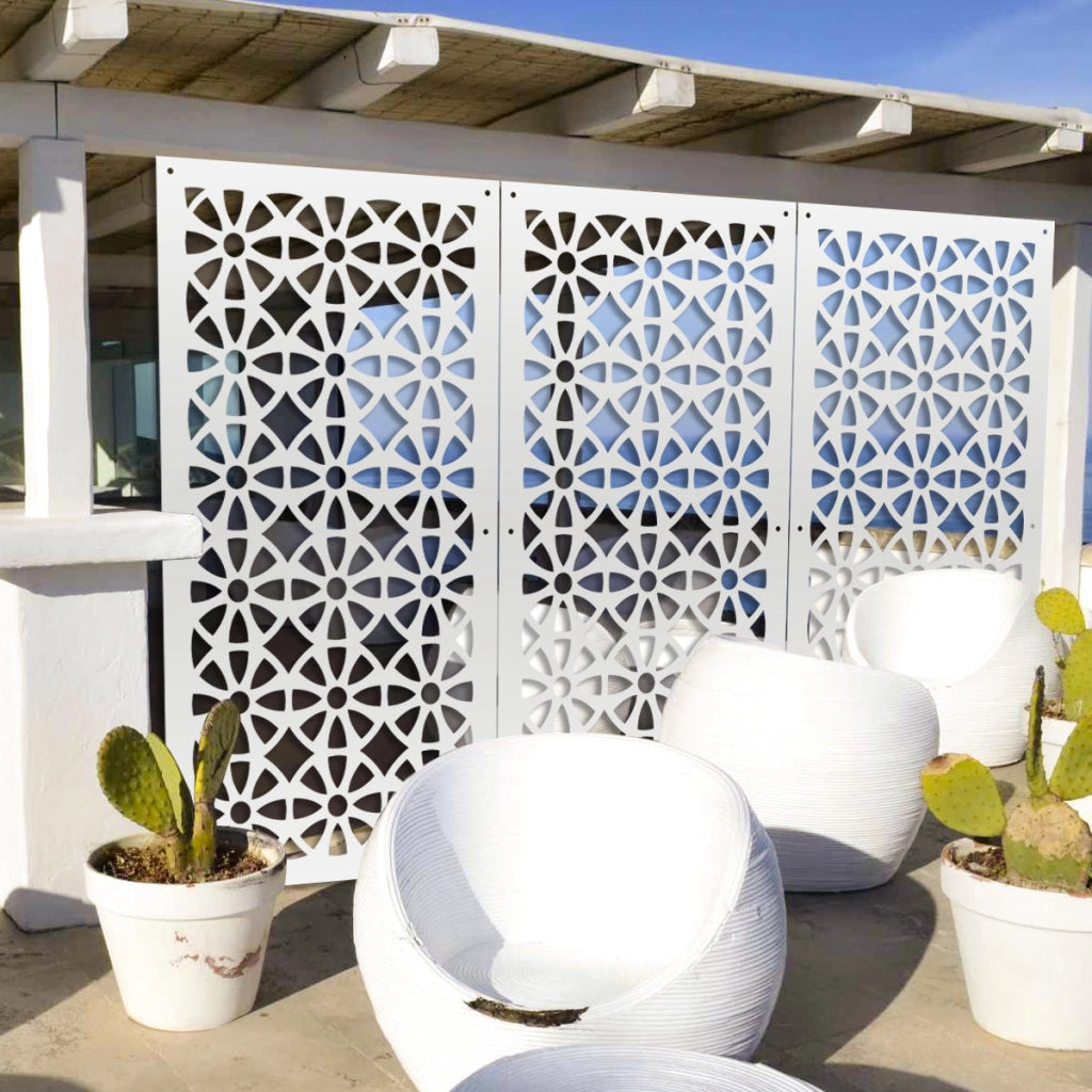 WHEELS - Pannello in PVC traforato - Parasole Misura: 73x148 cm, Colore: bianco