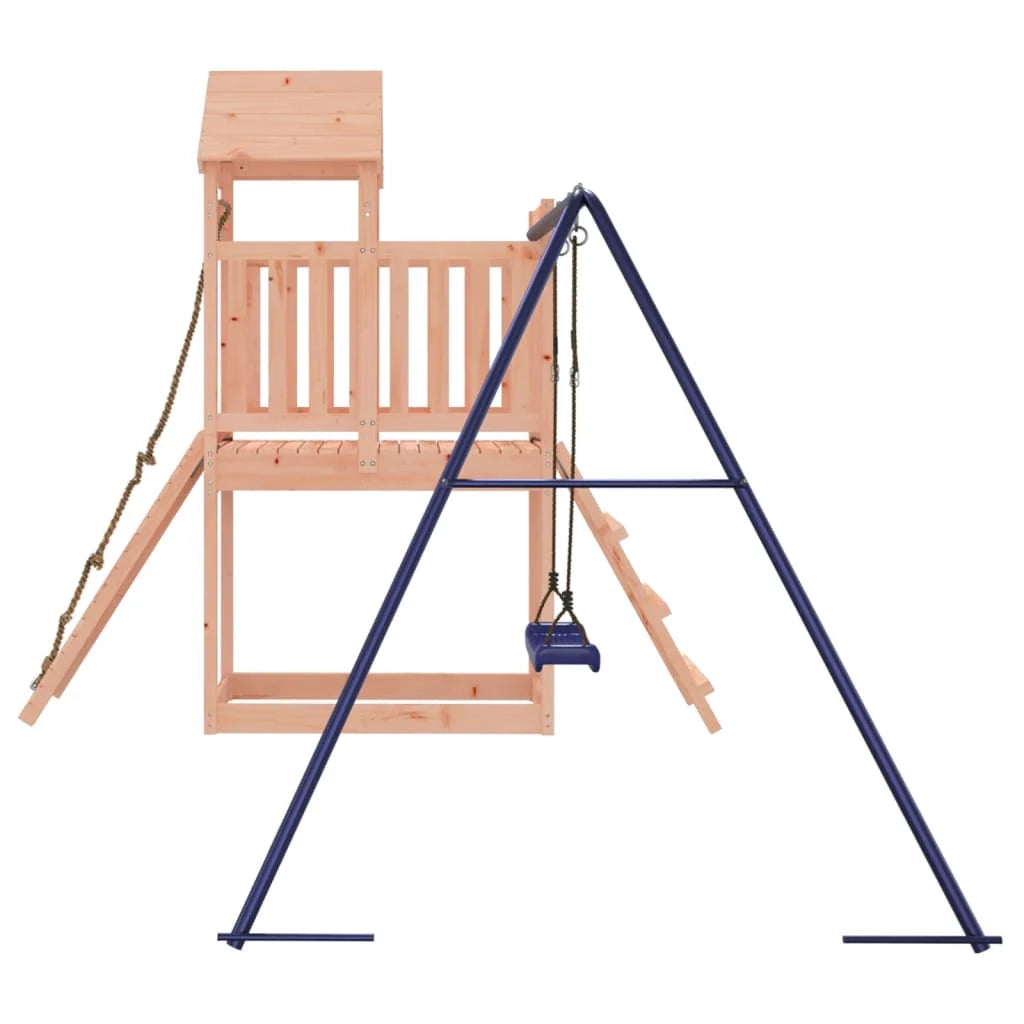 Altalena per parco giochi da esterno scivolo altalena robusta giochi da giardino 242 x 248 x 214 cm legno massello di abete Douglas 02_0004805