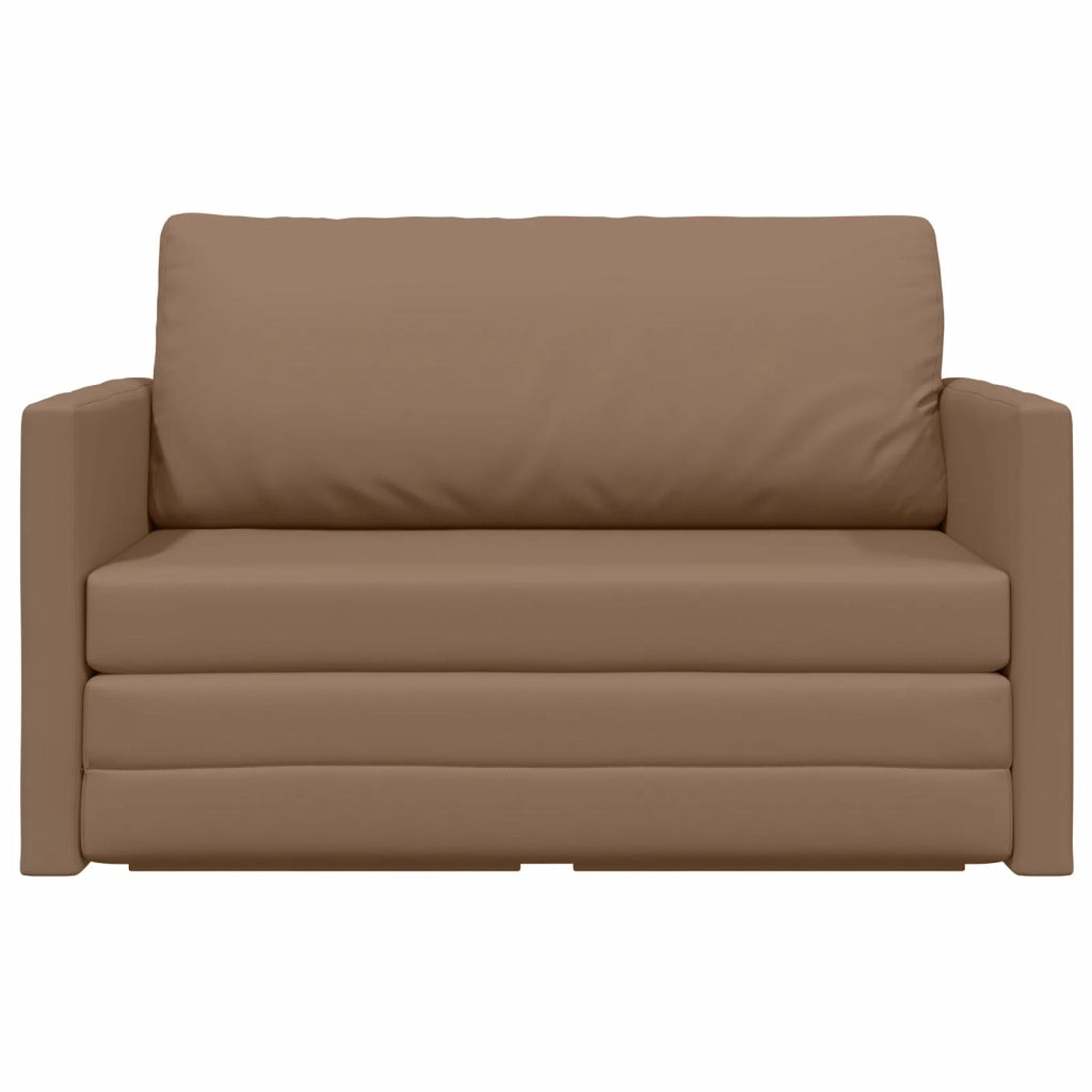 Divano letto | Sof¨¤ letto | Letto singolo Cappuccino 124 x 71 x 78 cm Pelle Artificiale
