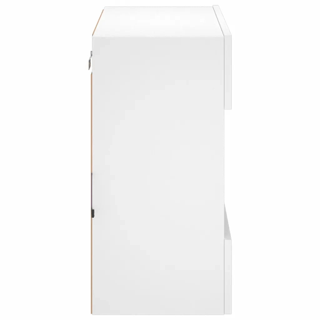 Mobile TV a Parete con Luci LED Bianco 58,5x30x60,5 cm 837092