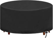 Tavolo e sedie esterne protettive, impermeabili e UV resistenti, 185 x 110 cm, copertura anti-vento per tavoli e sedie da giardino, nero