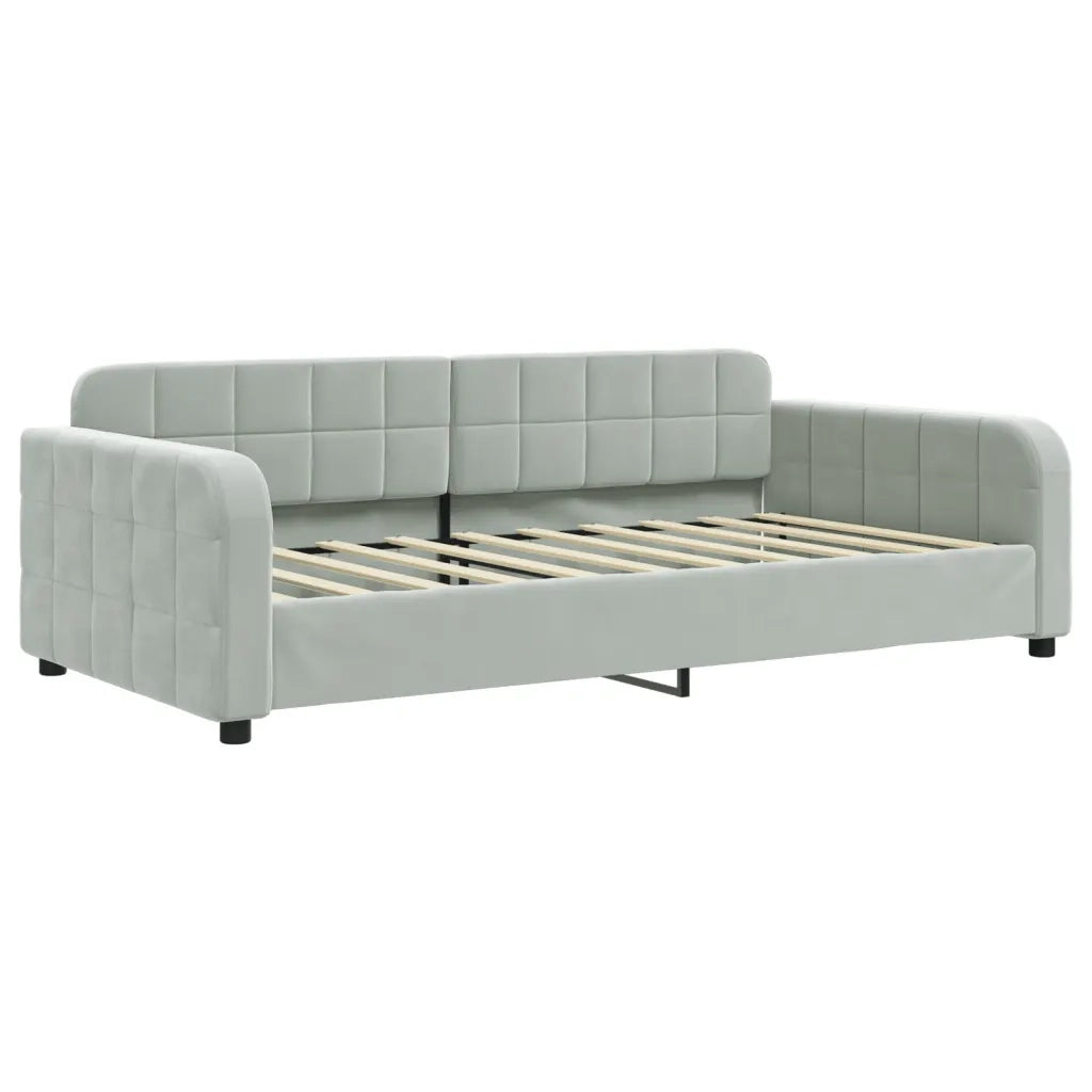 Letto da Giorno Grigio Chiaro 100x190 cm in Velluto