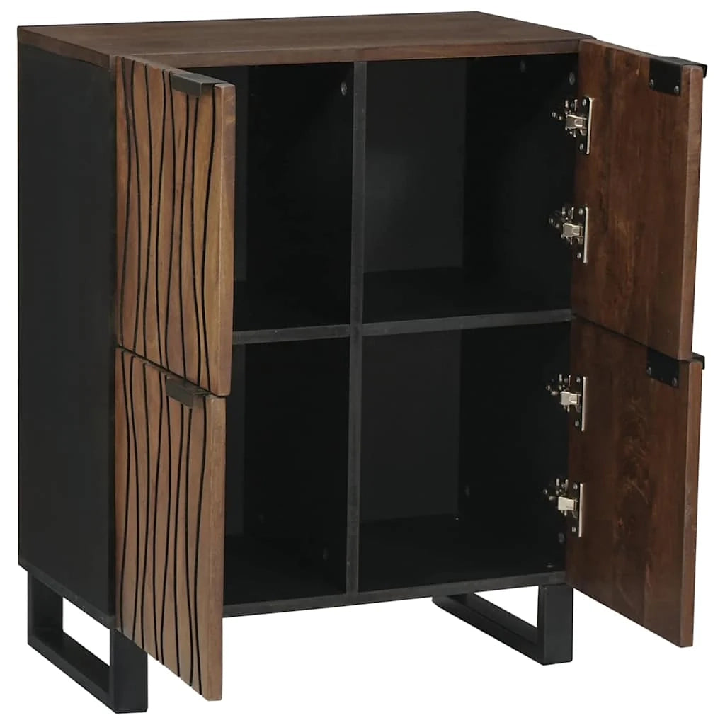 Credenza funzionale rettangolare contenitore 60 x 33 x 75 cm soggiorno in stile rustico in legno marrone 02_0057787