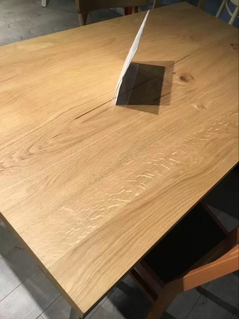 Tavolo fisso in legno rovere impiallacciato 160x90  spessore 4 cm e gambe in ferro (796) - Mobili 2G