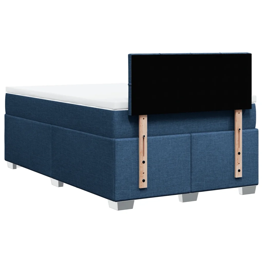 Giroletto a Molle con Materasso Blu 120x200 cm in Tessuto