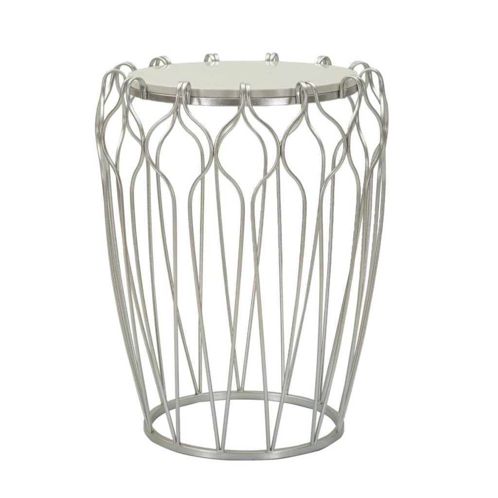Tavolino VKH530, Argento, Marmo, 47,5x47,5x61,5 cm