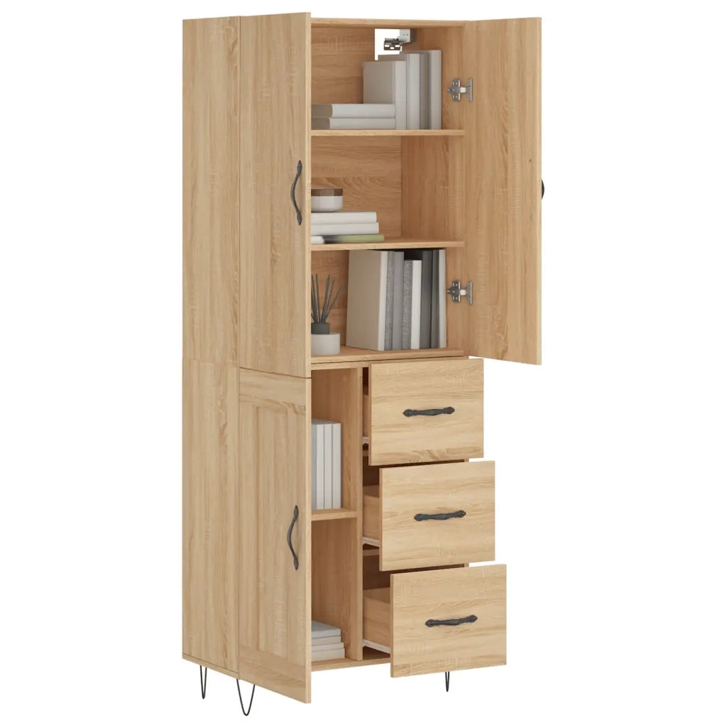 Credenza Rovere Sonoma 69,5x34x180 cm in Legno Multistrato 3198108