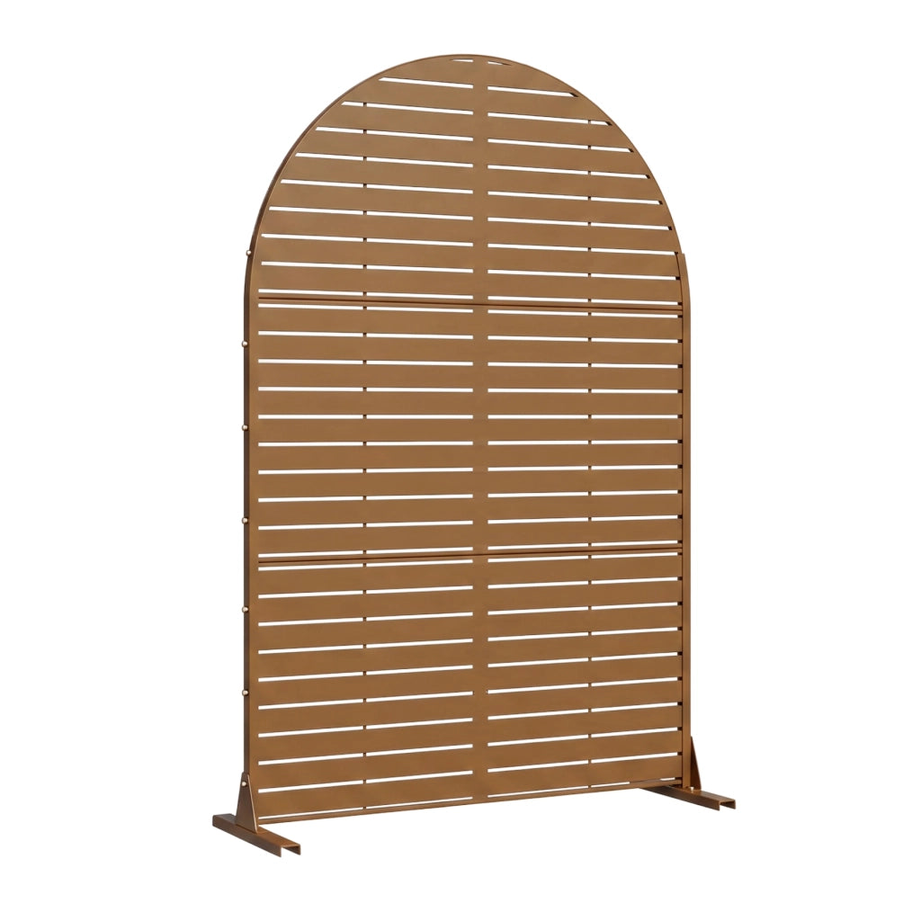 Pannello Divisorio Nodepp Paravento Arcuato in Acciaio 180 x 120 cm - Marrone casa.pro