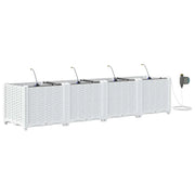 Fioriere | Cassetta per fiori | Vaso da giardino 4 pz Bianco 160 x 40 x 37,5 cm Plastica