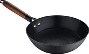 Wokpan con trattamento antiscivolo - 24 x 44 x 75 cm - manico ergonomico in legno di acacia - adatto a tutte le fonti di calore