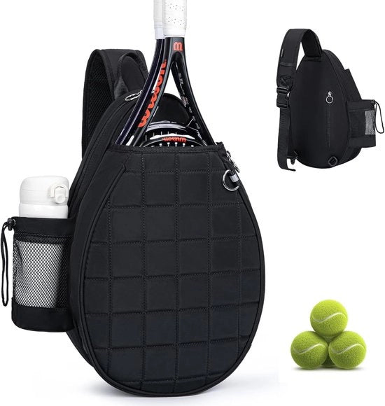 Borsa da tennis - Borsa da sport - Tas per racchette - Impermeabile - Borsa da badminton - Borsa da pickleball - Unisex - impermeabile borsa da badminton per racchette - Nero - Adatto per sport come tennis e badminton.