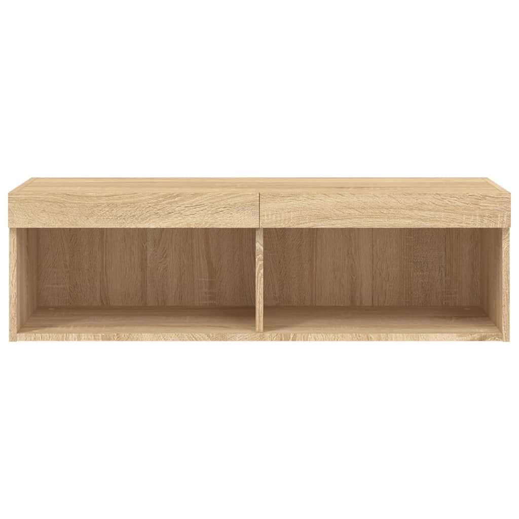 Mobile TV multimediale mensola TV credenza mobile TV sala da pranzo soggiorno camera da letto con luci LED rovere Sonoma 100 x 30 x 30 cm marrone 02_0026752