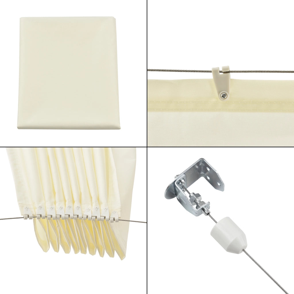 Tenda a Vela per Uso Esterno Parasole Richiudibile Vela Rettangolare 140 x 420 cm Ombreggiante Antivento Impermeabile con Protezione Raggi UV - Beige