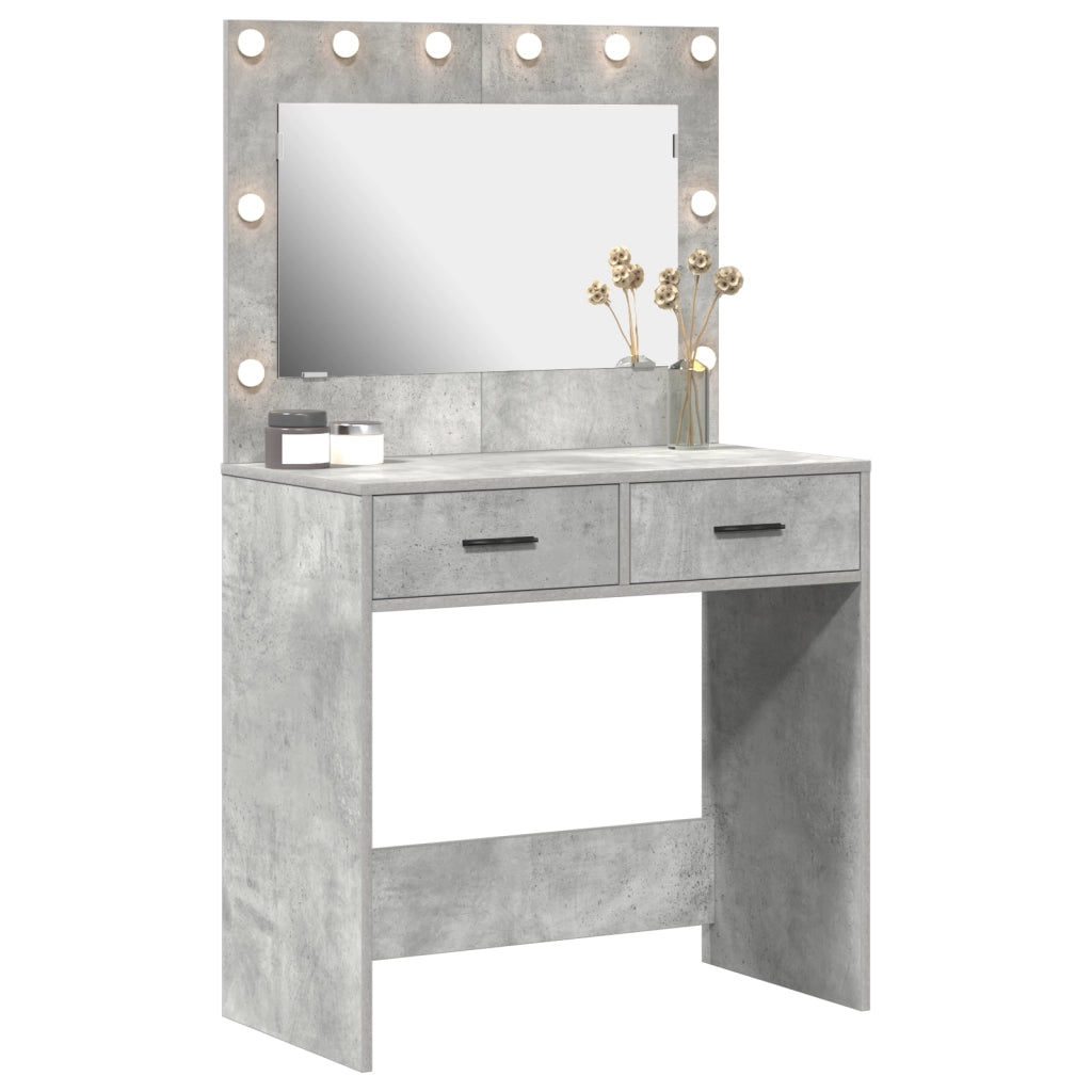 Toeletta  con luci LED Grigio cemento 78,5x41x135 cm