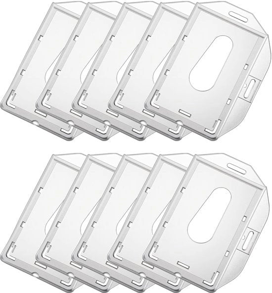 ID-kaarthouder 10 pezzi - Cordone estendibile 68,5 cm - Badgeholder infermiere - Badgeholder orizzontale/verticale - Translucido - Adatto per ufficio e eventi