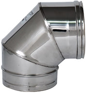 GOMITO A 90  ° INOX AISI 304 PER STUFA  EE ? cm.  8