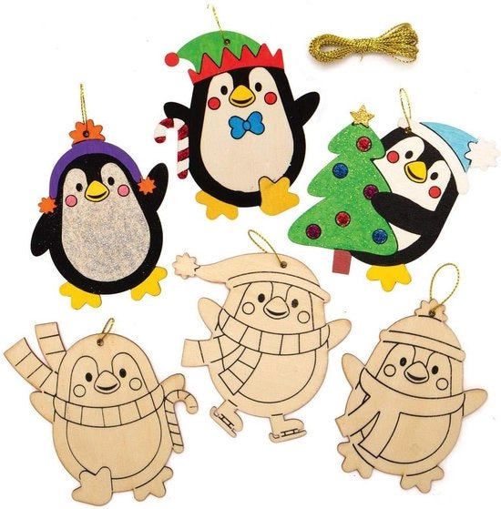 Decorazioni di Natale in Legno - Pacchetto da 12 Bambini - Progetto di Arte e Artigianato