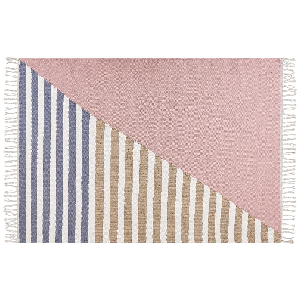 Tappeto in lana multicolore 160 x 230 cm moderno fatto a mano con motivo triangolare camera da letto soggiorno