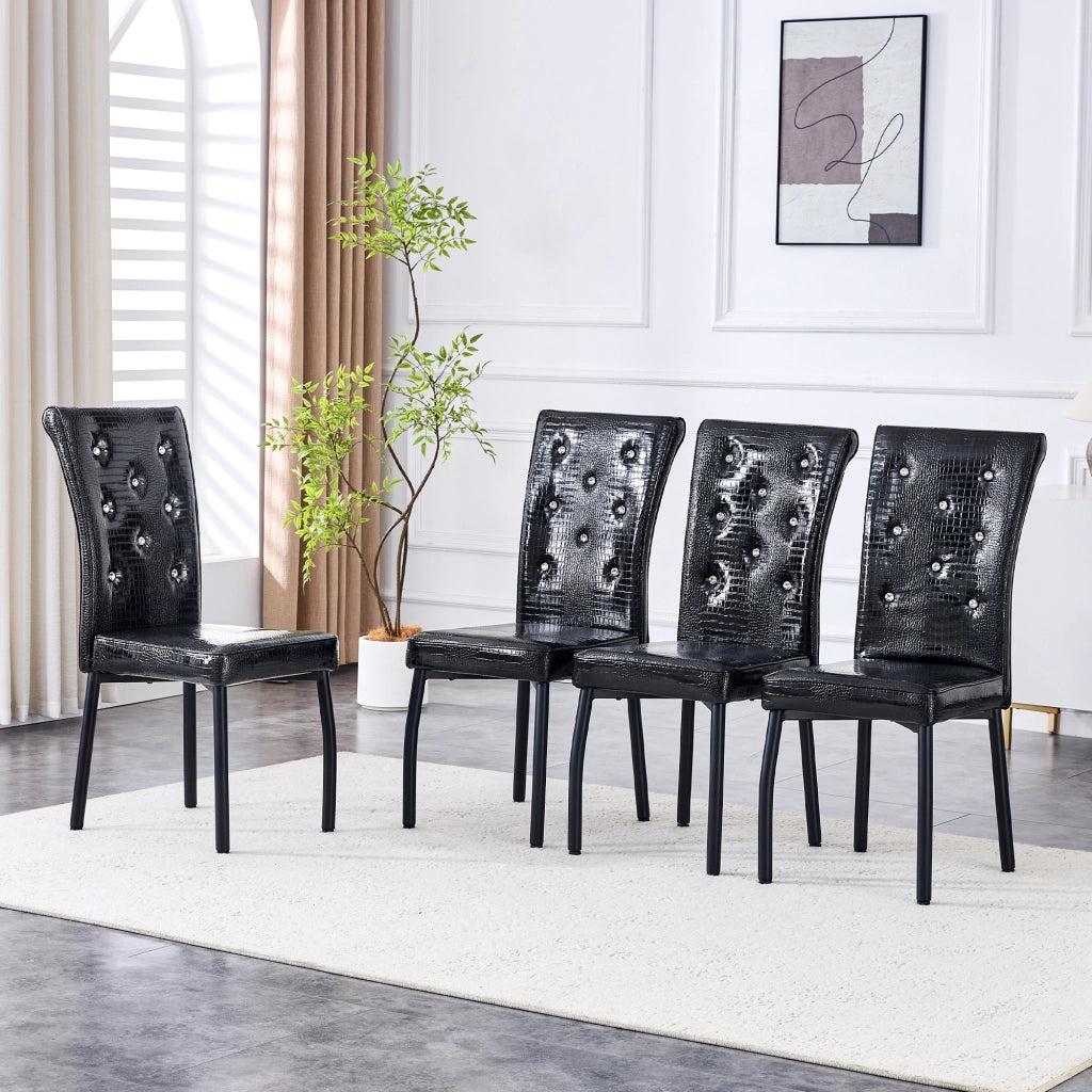 SEDIA DA PRANZO Set da 2 pezzi Nero in PVC e metallo