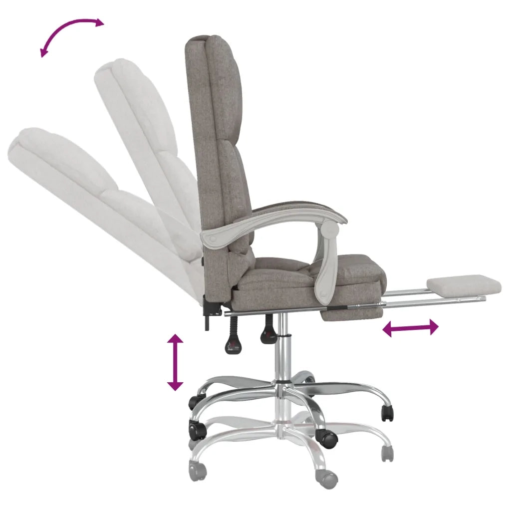 Sedia da Ufficio Massaggio Reclinabile Tortora in Tessuto cod mxl 35297