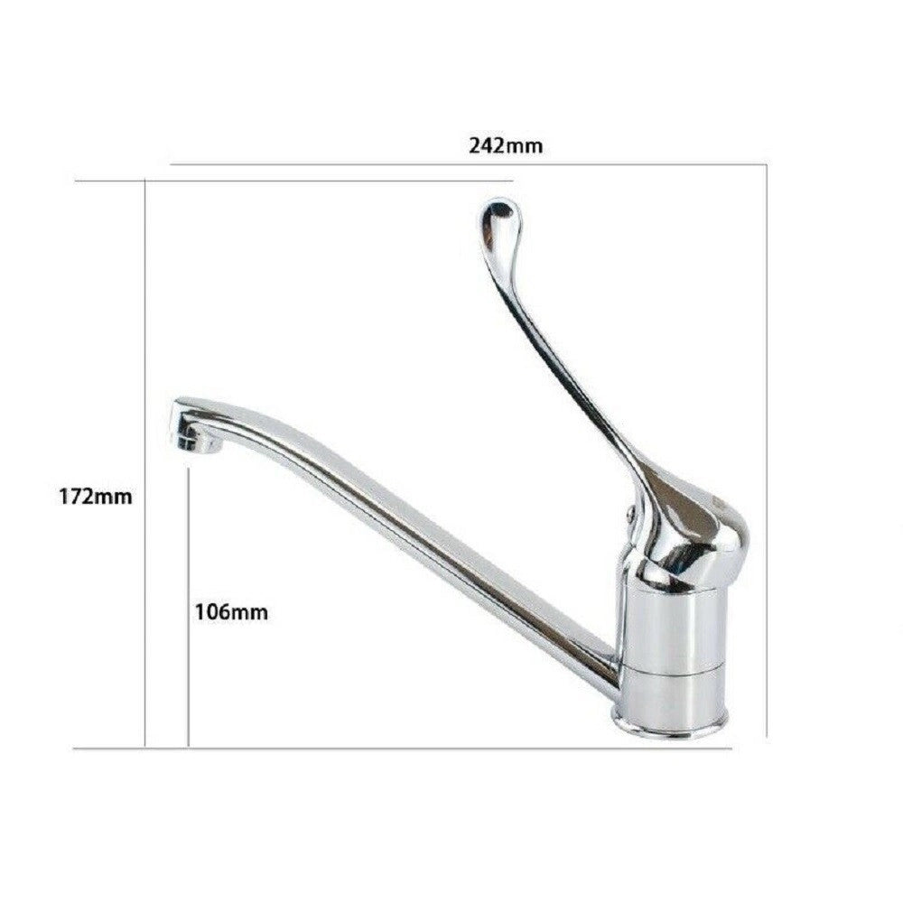 Trade Shop - Miscelatore Rubinetto Per Cucina Lavandino Lavello Ottone Cromato Clinica 69206 -