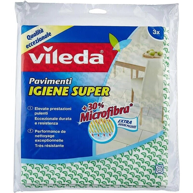 VILEDA IGIENE SUPER 3 PANNI DA PAVIMENTO MEDIO