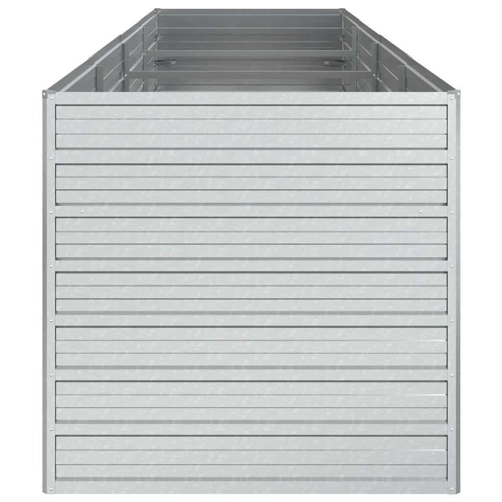 Letto Rialzato Giardino 320x80x77 cm in Acciaio Zincato Argento cod mxl 53466