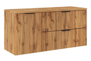 Set mobili bagno 120 cm con piano e mobile con cesto portabiancheria Adel Oak 120 x 1401 x 46 cm