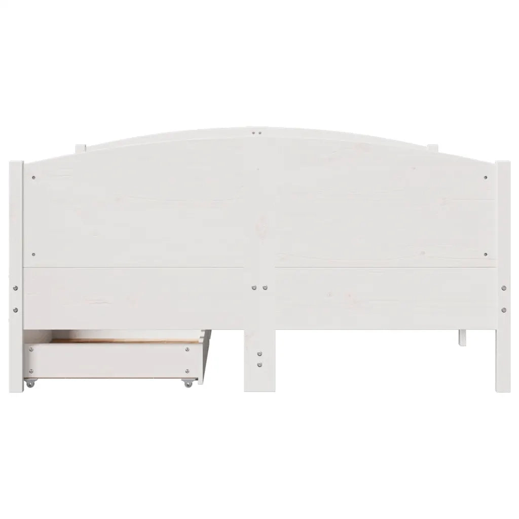Letto senza Materasso Bianco 150x200 cm Legno Massello di Pino 3301786